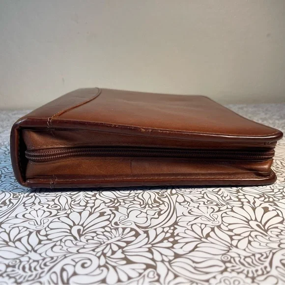 Franklin Quest Full Grain Aniline Leather Made in the USA Binder - Picture 2 of 15